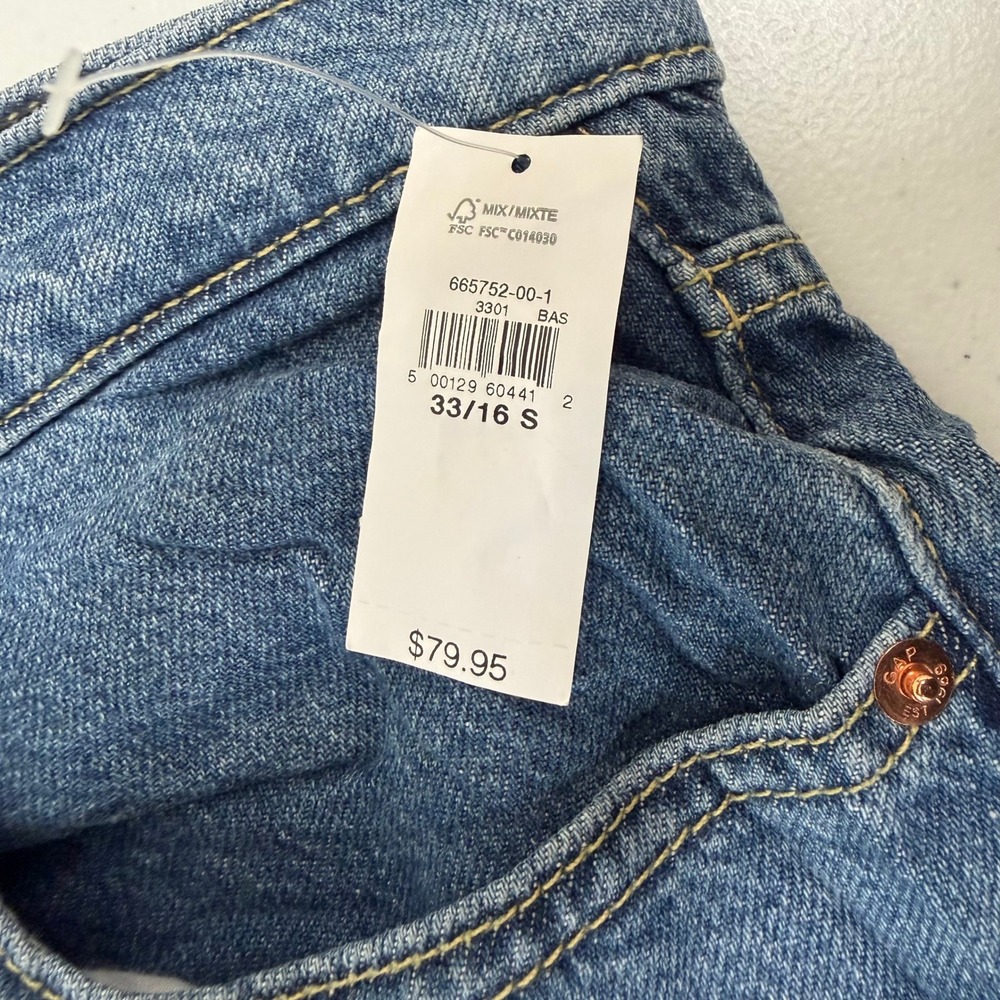 Gap Baggy Mid Rise Wide Leg Blue Jeans 33/16 S 665752-00-1 Short Inseam NWT - Picture 5 of 9
